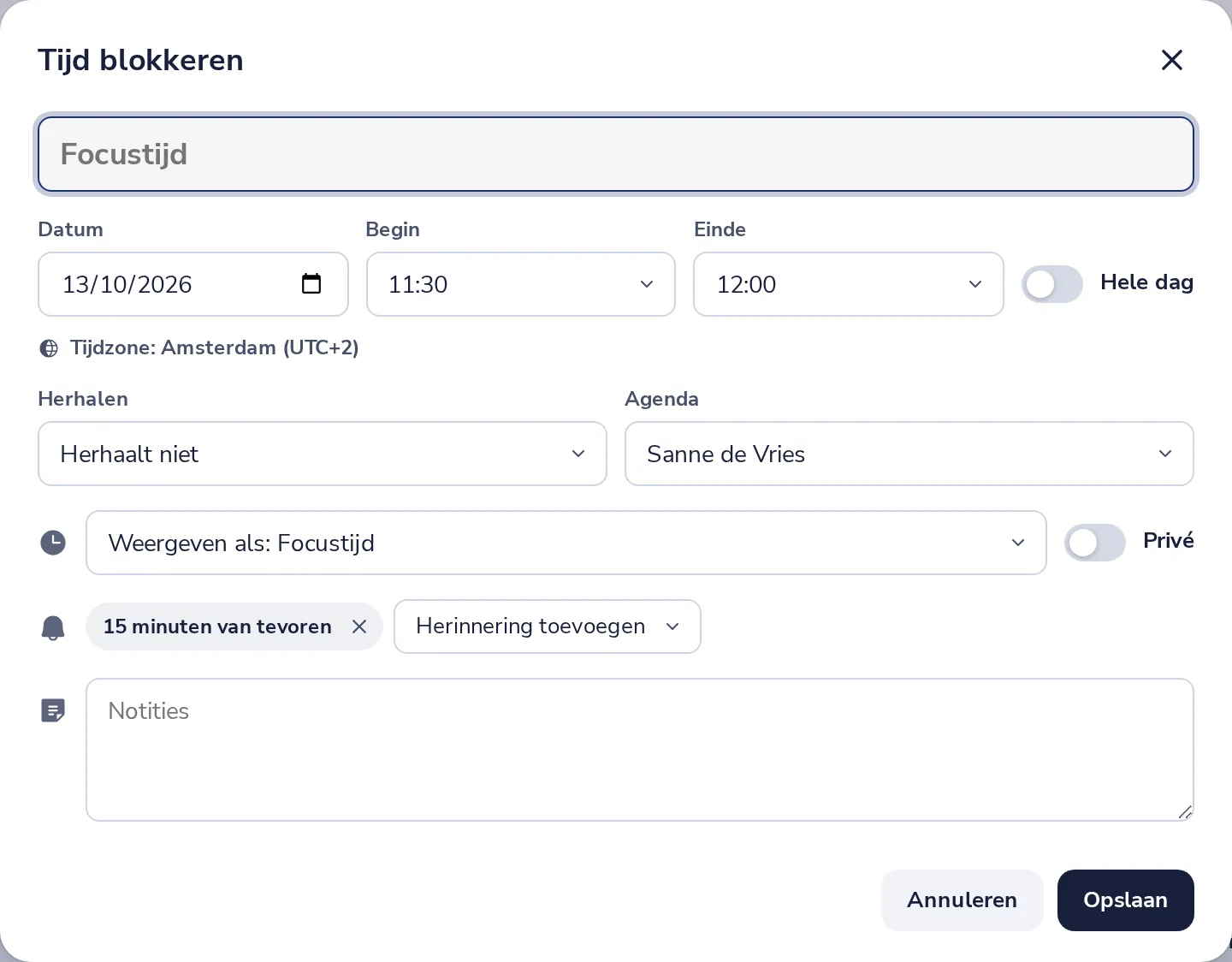 Toon het als focustijd