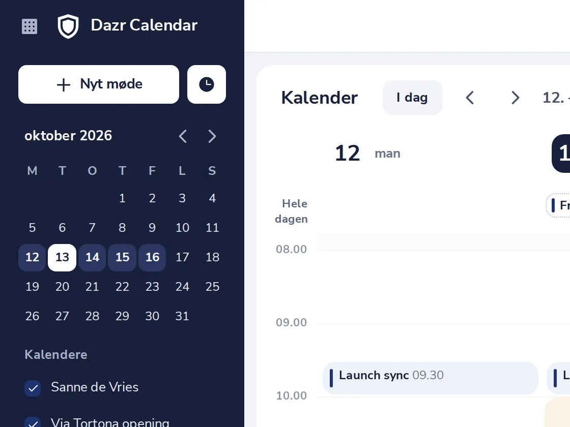Tryk på Nyt møde