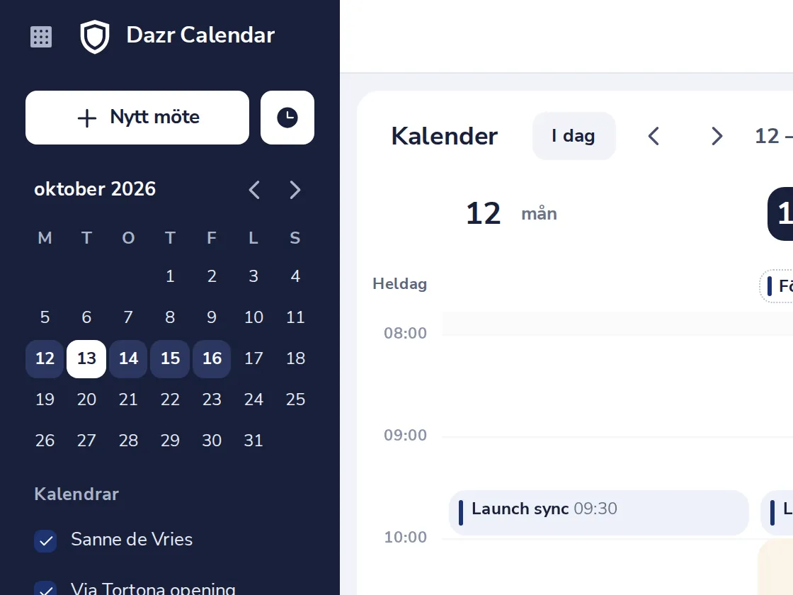 Tryck på Nytt möte