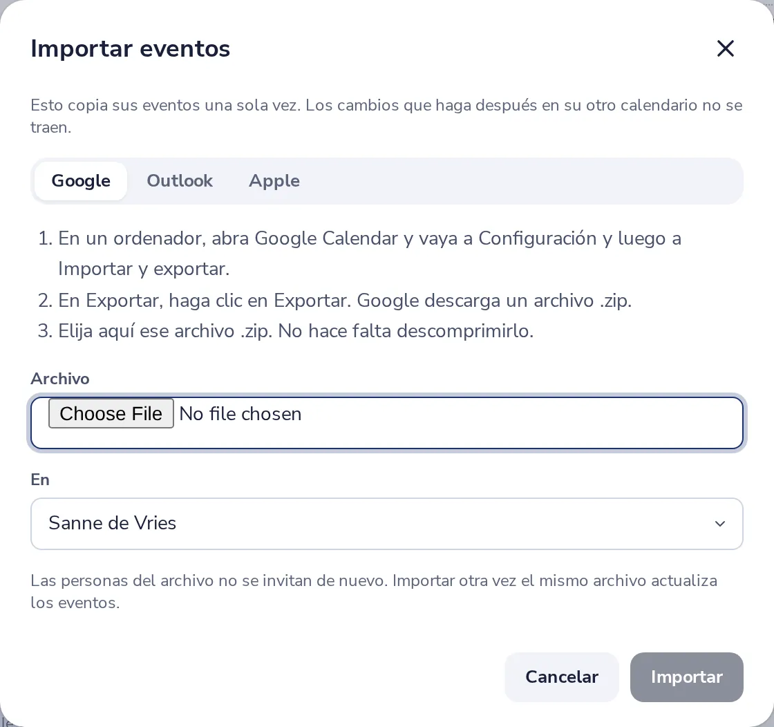 Sigue los pasos de tu calendario