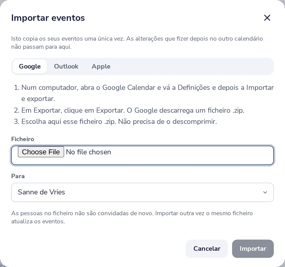 Siga os passos do seu calendário