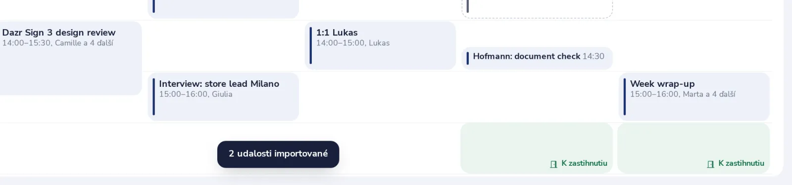 Stlačte Importovať
