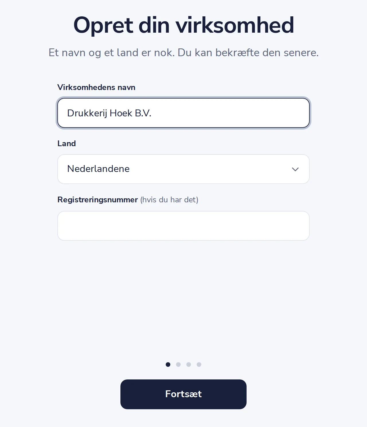 Skriv navn og land