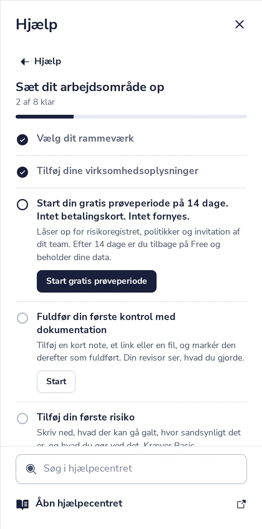 Tryk på Fortsæt