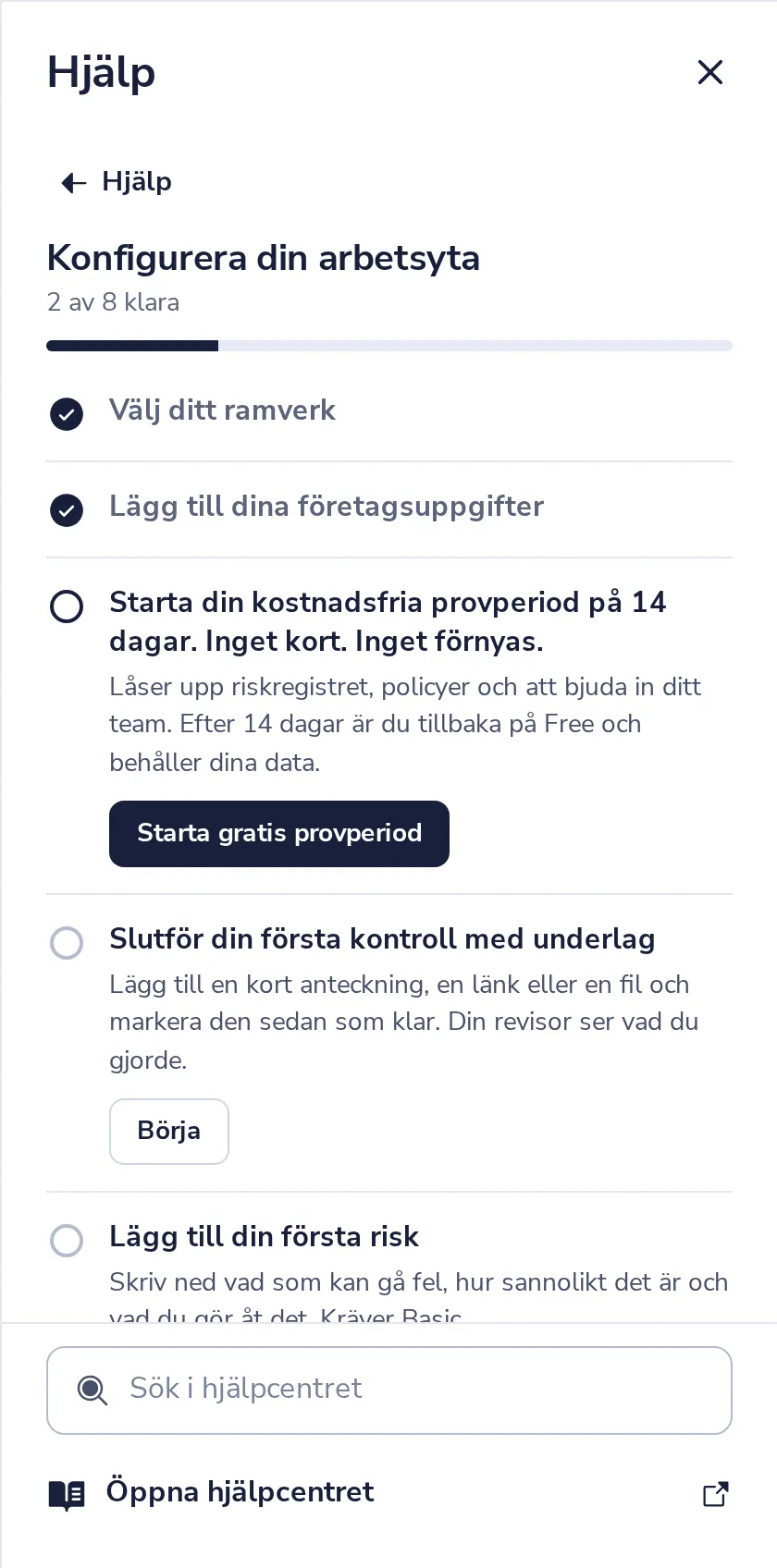 Tryck på Fortsätt