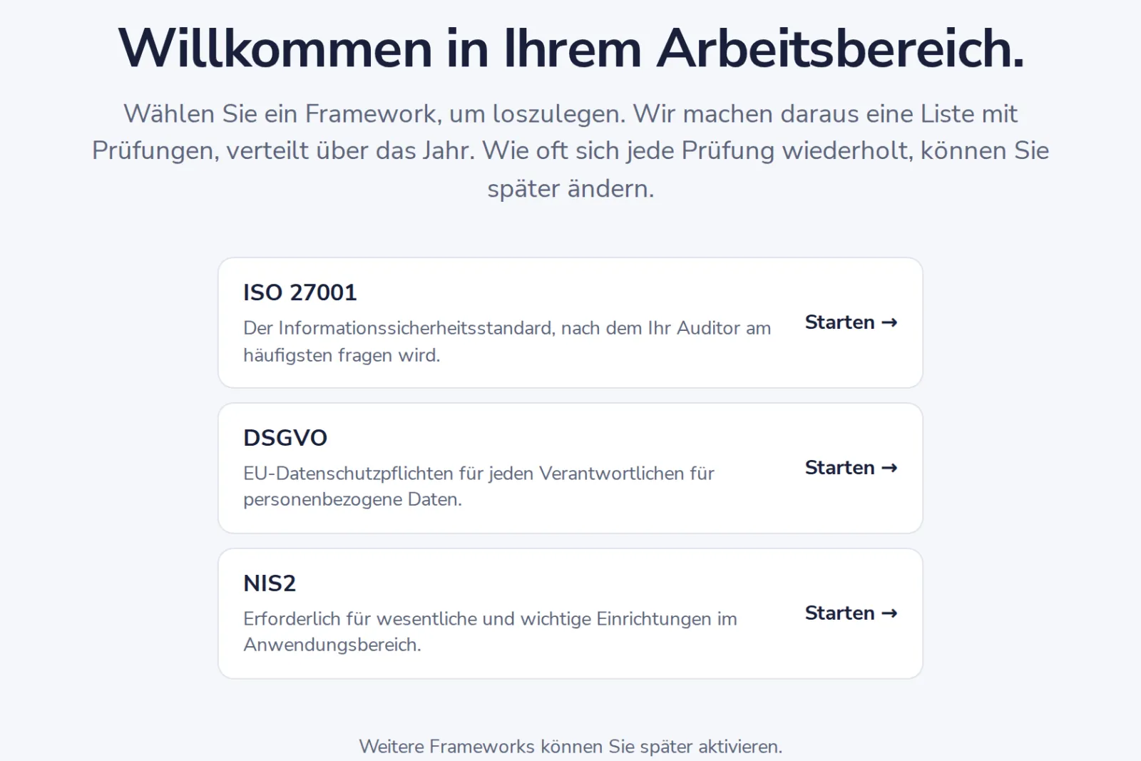 Ein Framework wählen