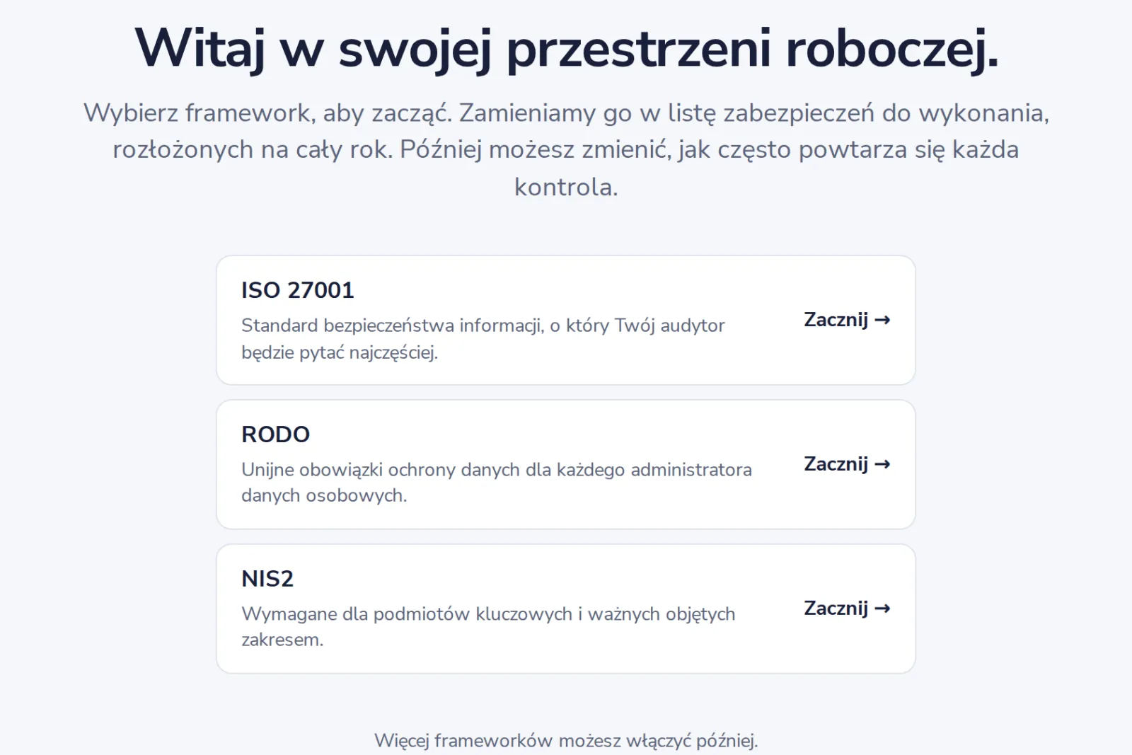 Wybierz framework