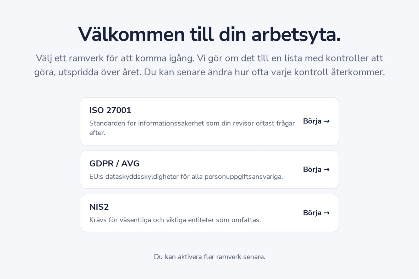 Välj ett ramverk