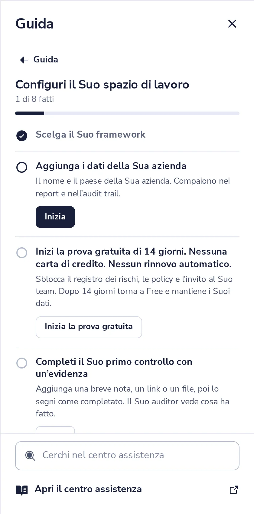 I Suoi controlli sono pronti