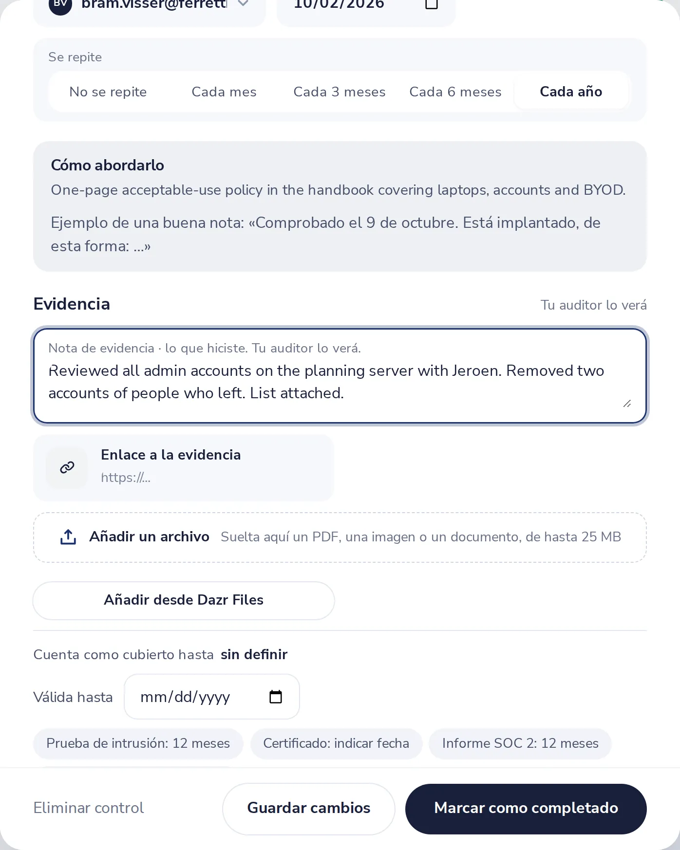 Escribe lo que hiciste