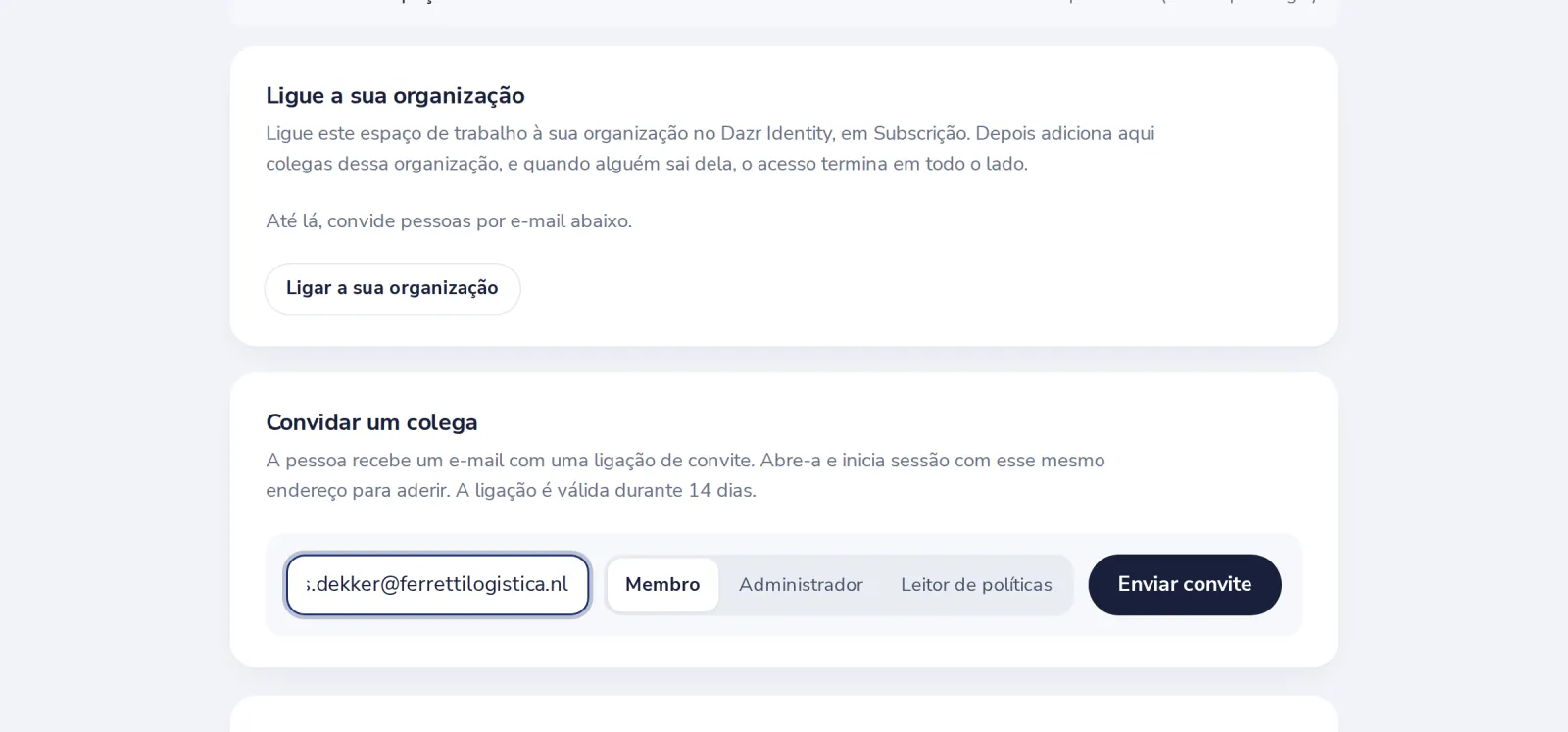 Escreva o e-mail e escolha uma função
