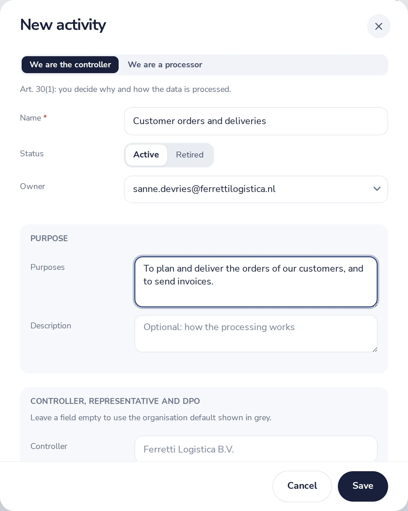 Say why you process the data