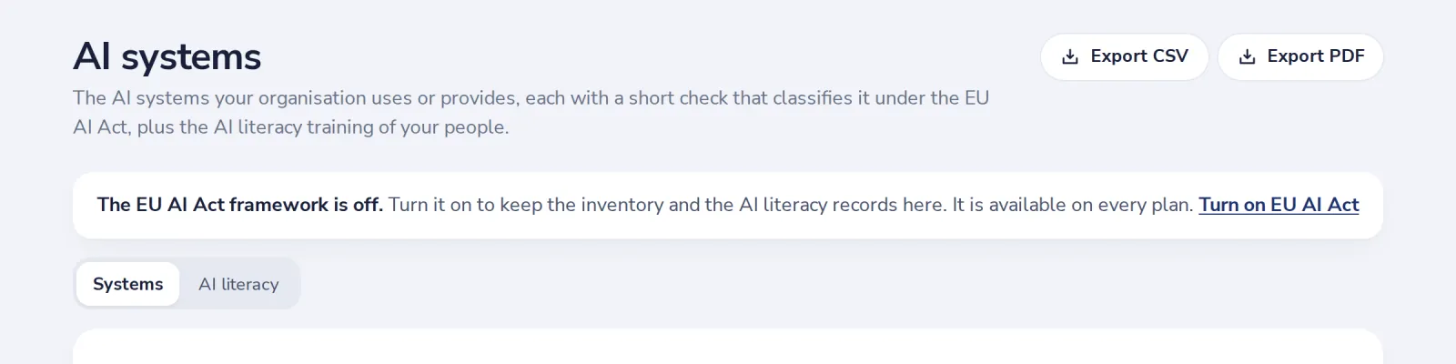 Turn on the EU AI Act