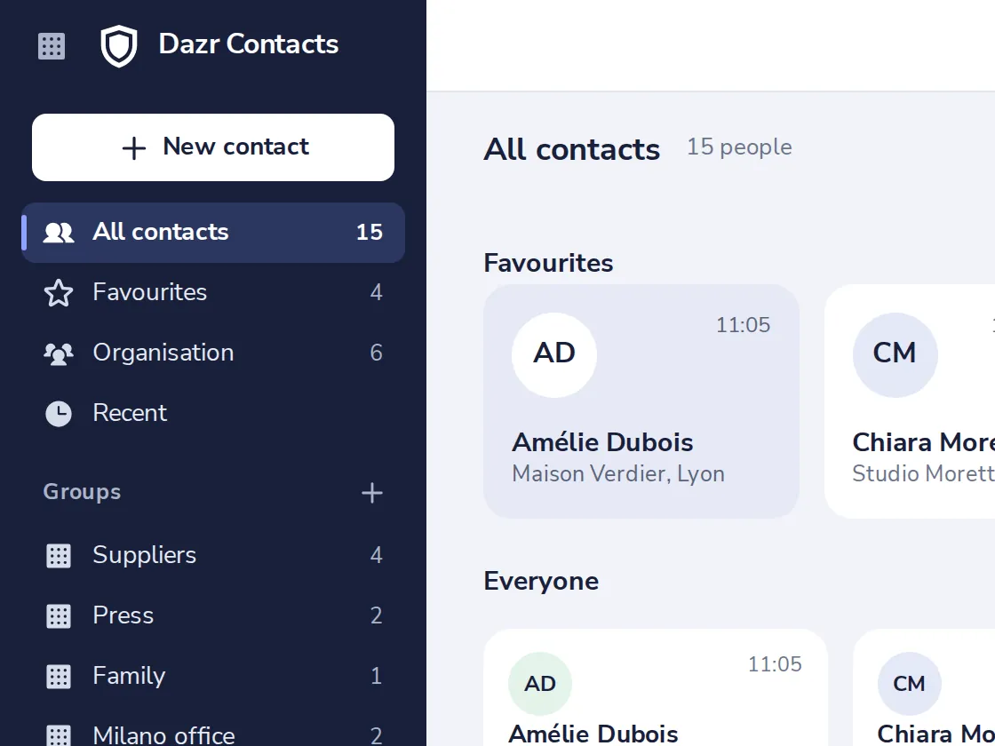 Press New contact