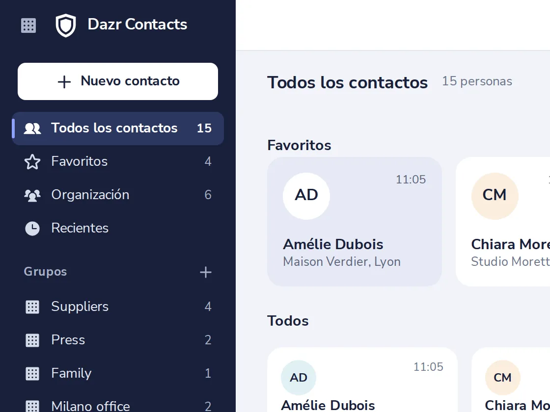 Pulsa Nuevo contacto