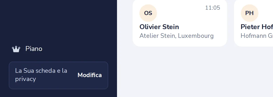 Prema Modifica accanto alla Sua scheda