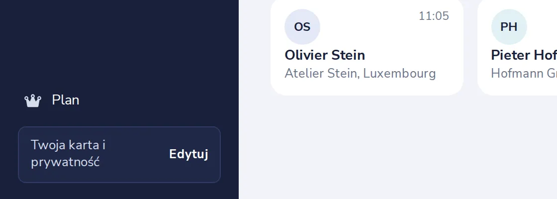 Naciśnij Edytuj obok Twoja karta