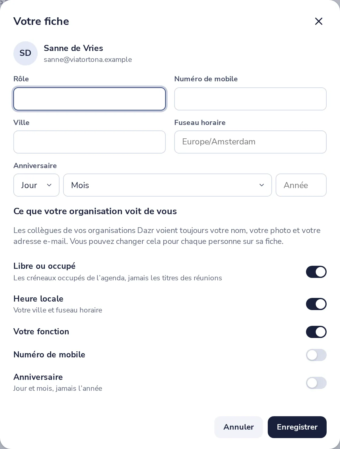Remplissez vos informations