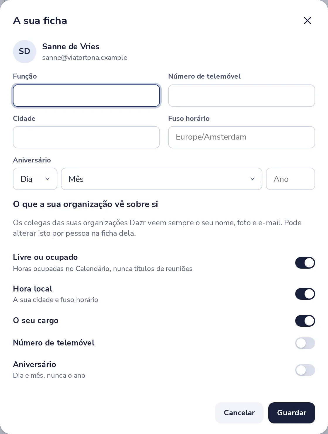 Preencha os seus dados