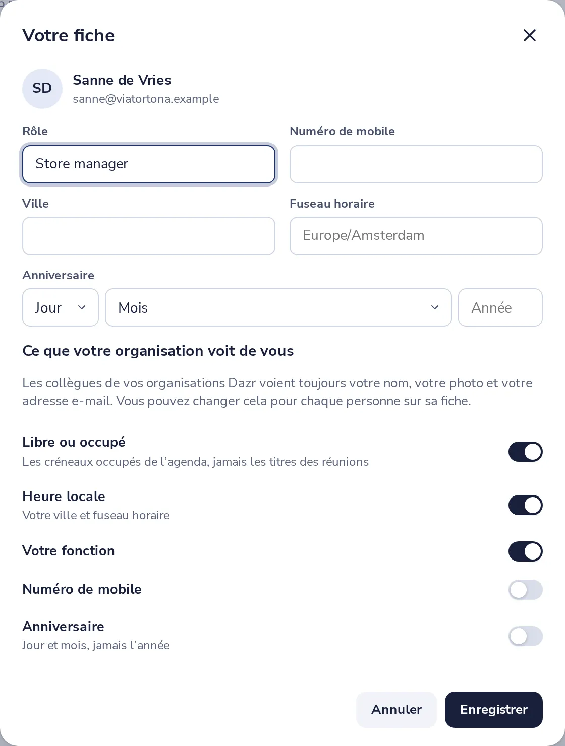 Choisissez ce que votre organisation voit