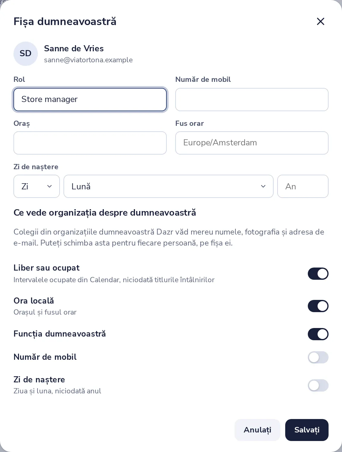 Alege ce vede organizația ta