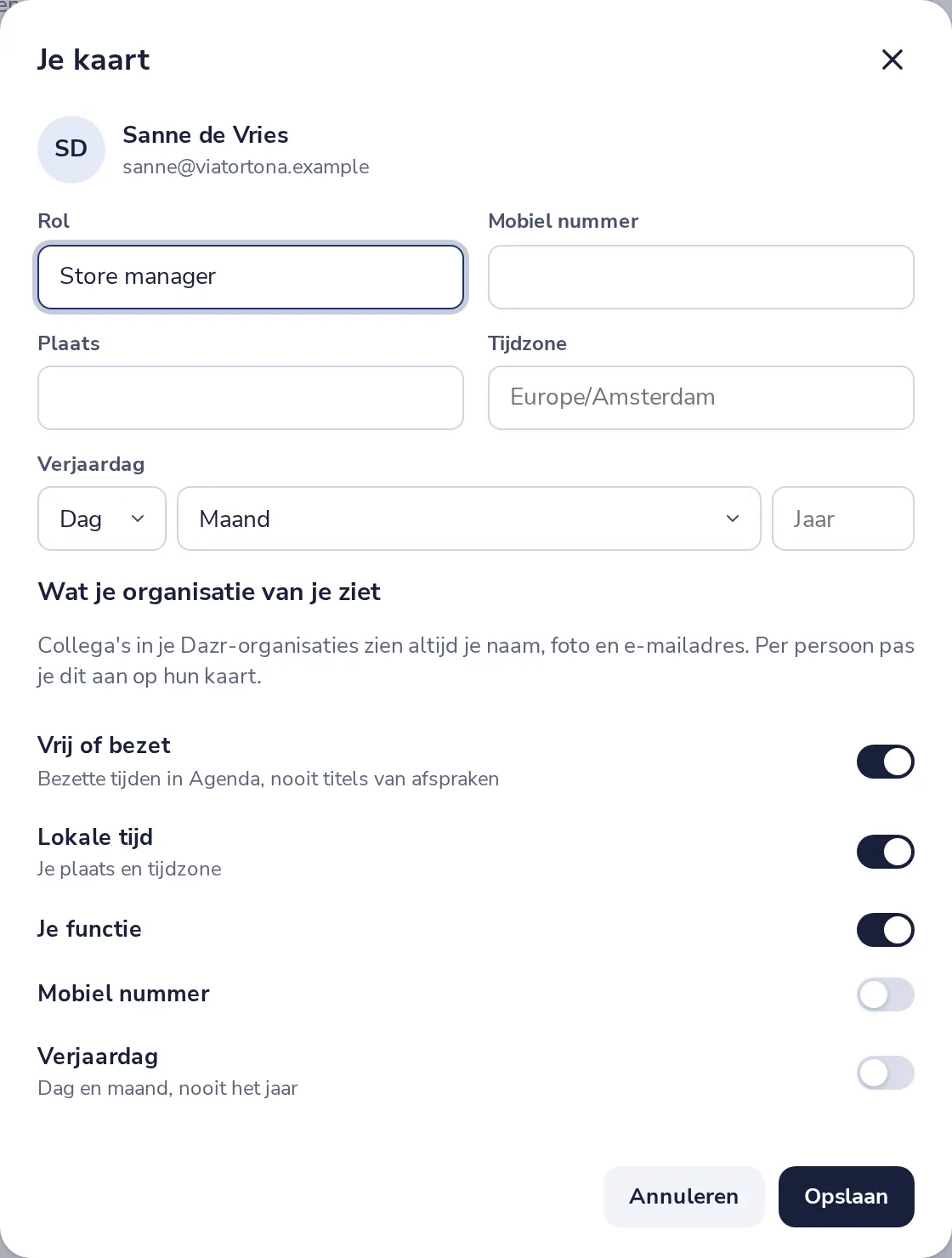 Druk op Opslaan