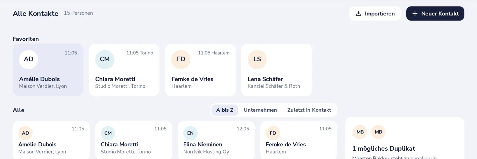 Auf Importieren klicken