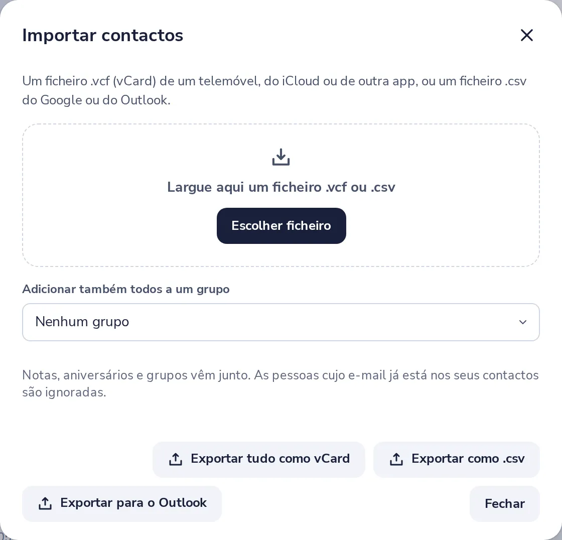 Escolha o ficheiro