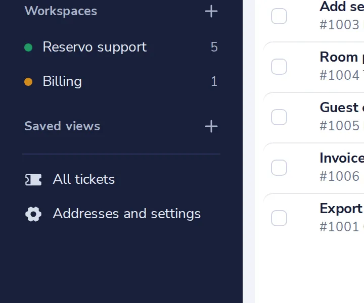 Open Addresses and settings