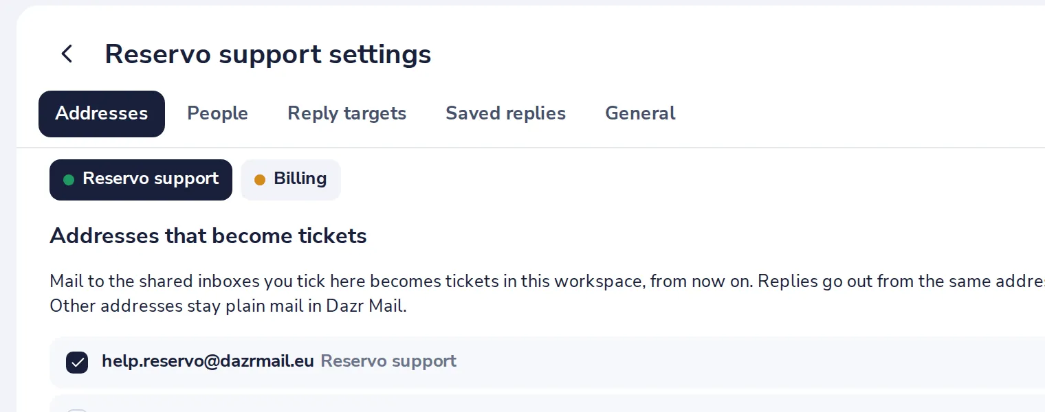 Open Reply targets