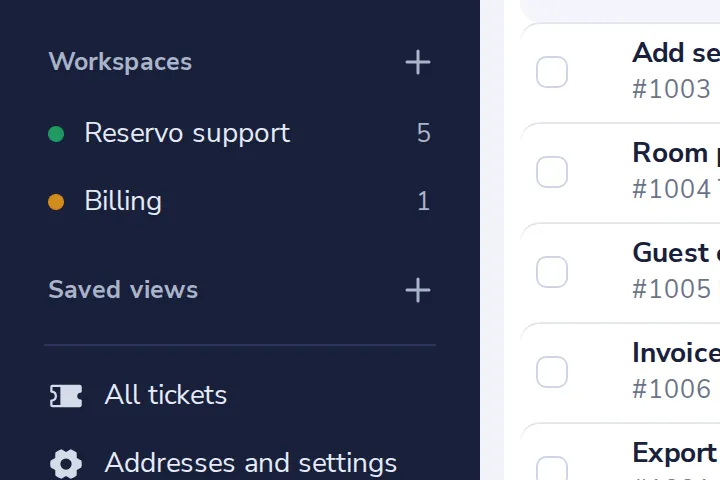Press + next to Workspaces