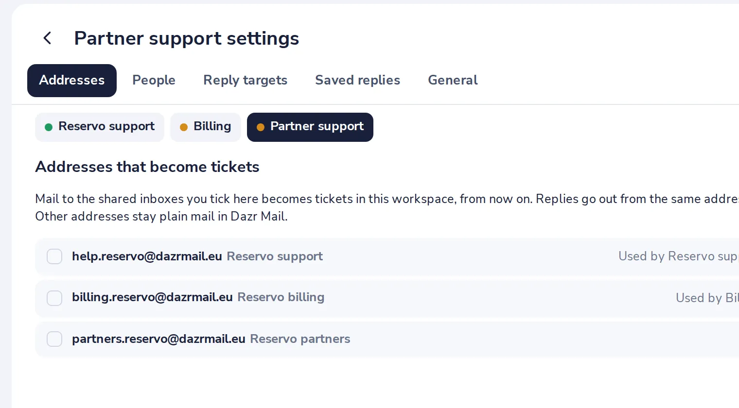 Tick the shared inbox