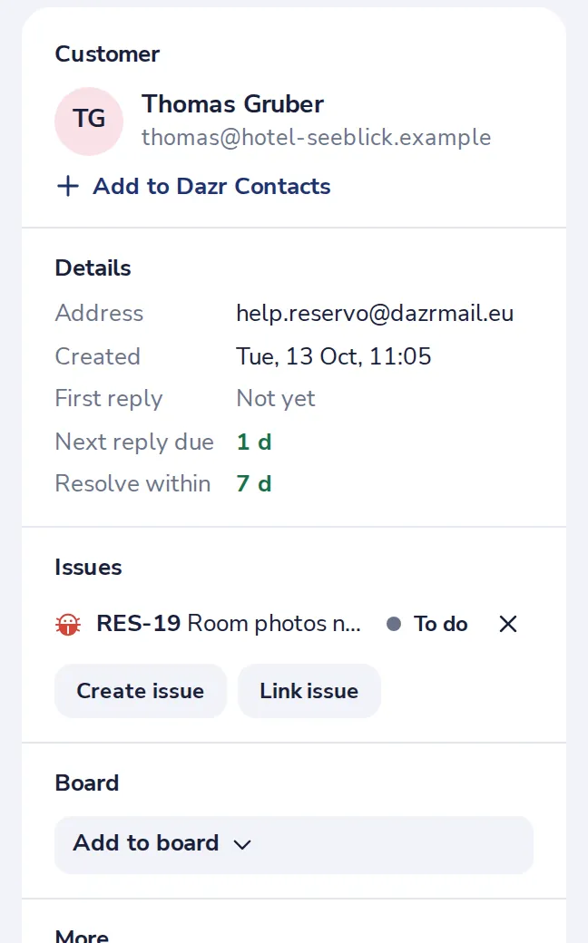 Find the issue on the ticket