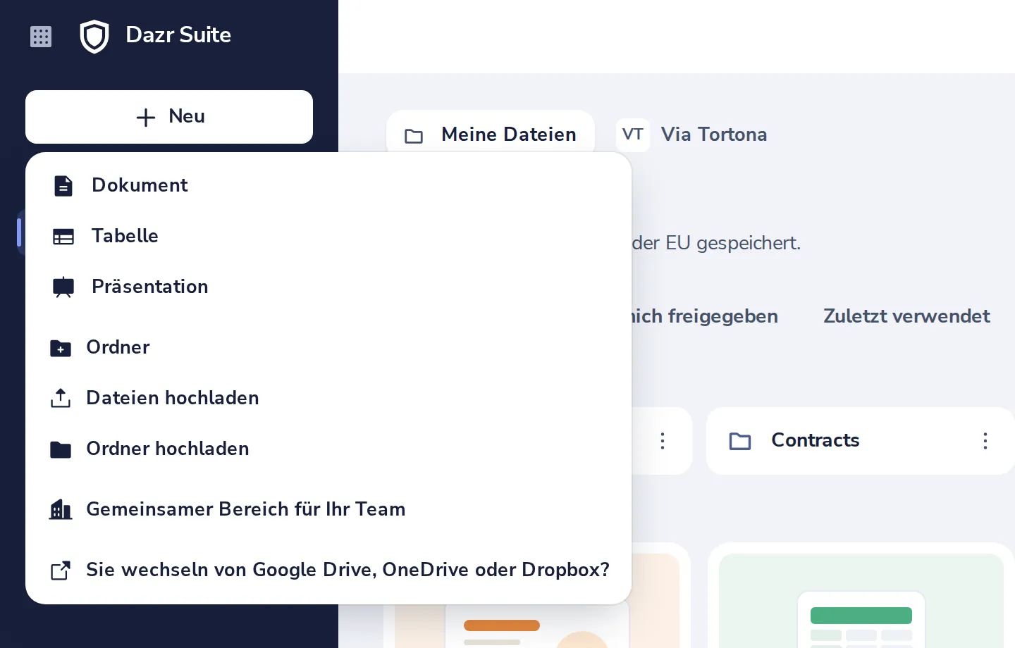 Die Datei hochladen