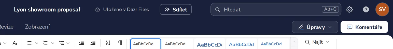 Stiskněte Sdílet