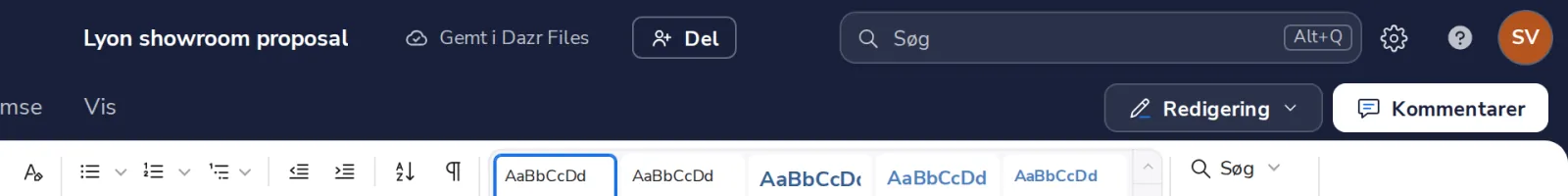 Tryk på Del
