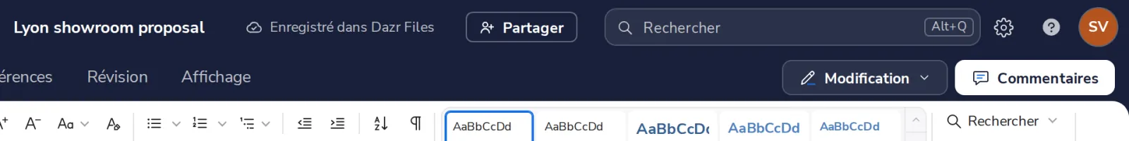 Appuyez sur Partager