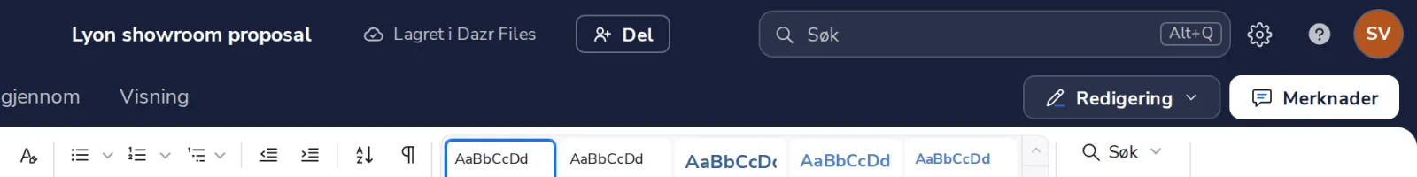 Trykk på Del