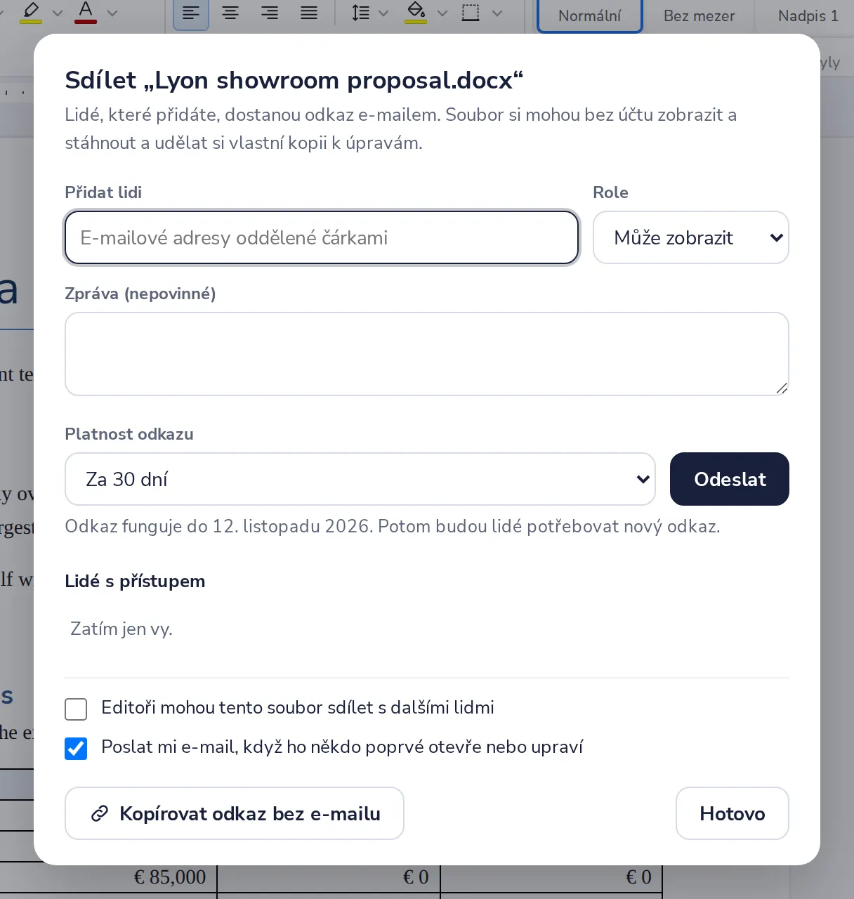Přidejte e-mailovou adresu