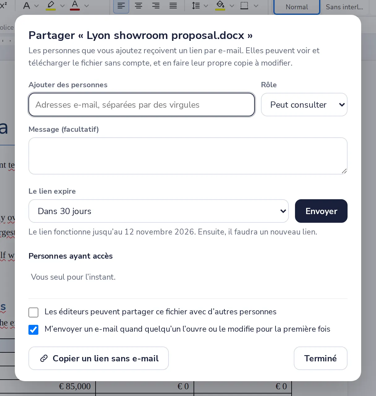 Ajoutez son adresse e-mail