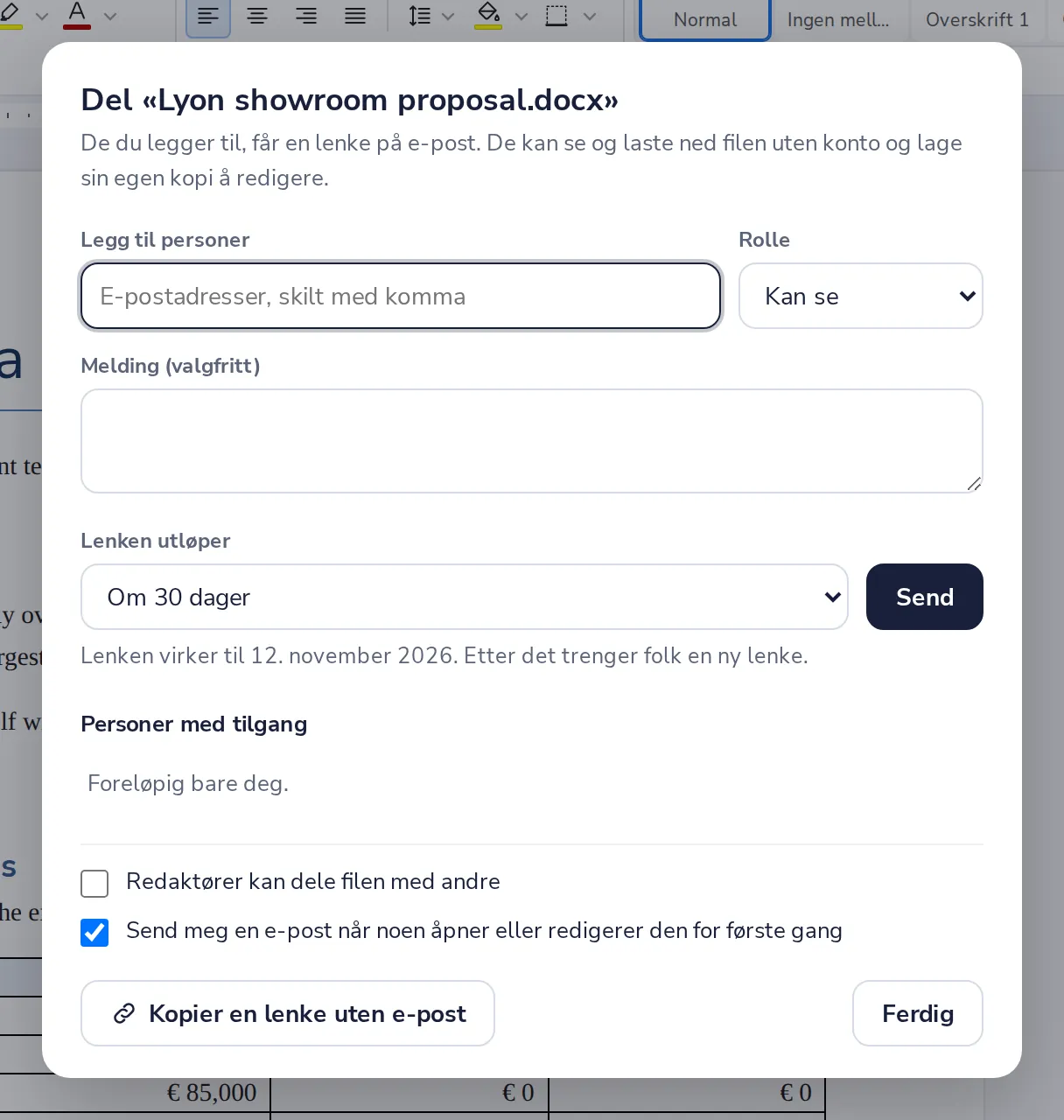Legg til e-postadressen deres