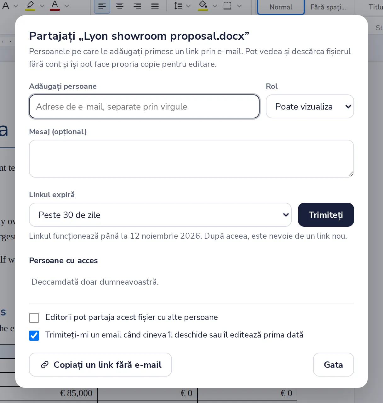 Adăugați adresa de e-mail