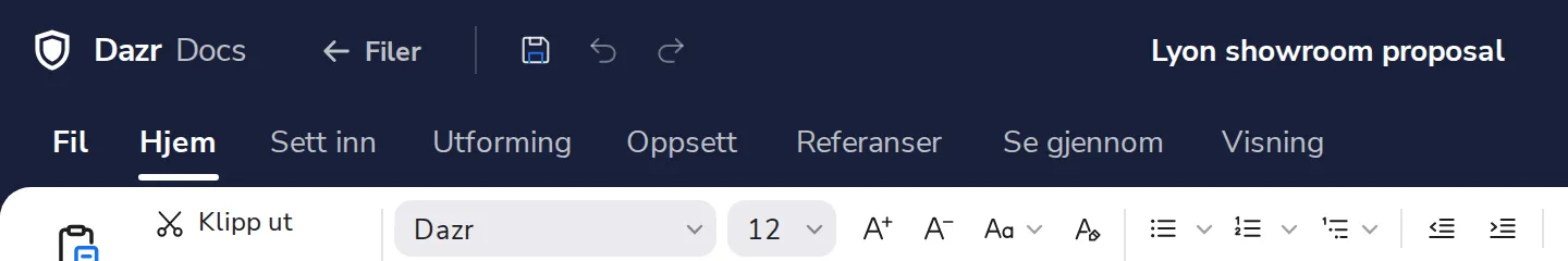 Trykk på Filer for å gå dit