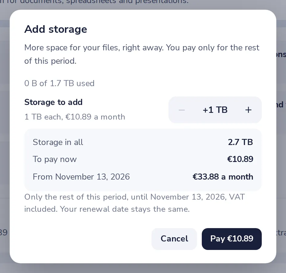 Choose how much and pay