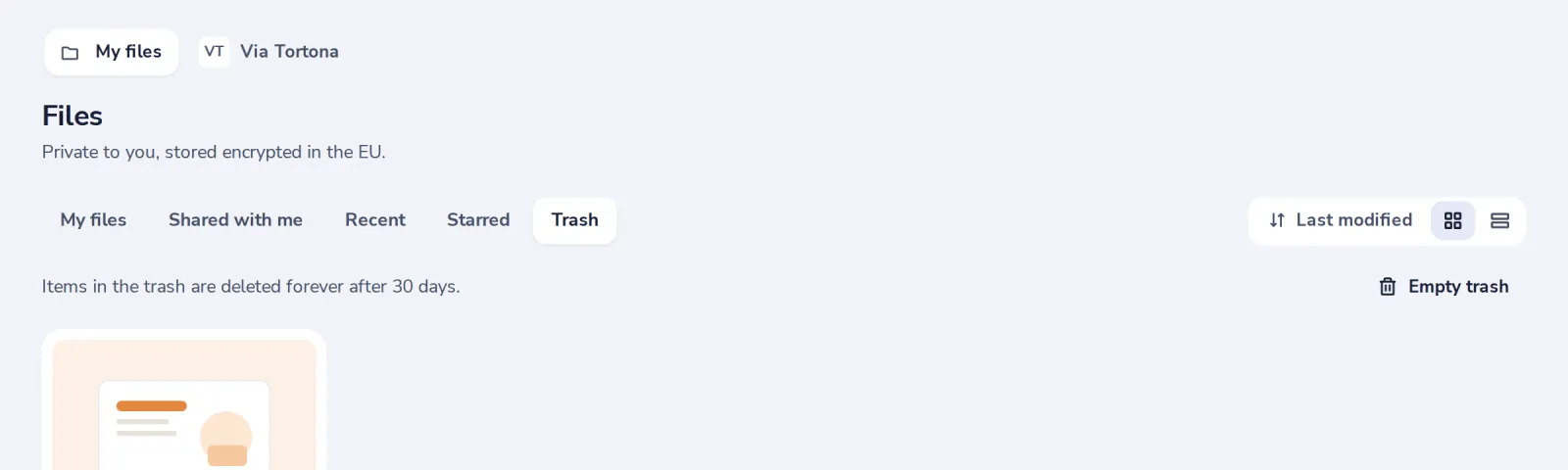 Open Trash later