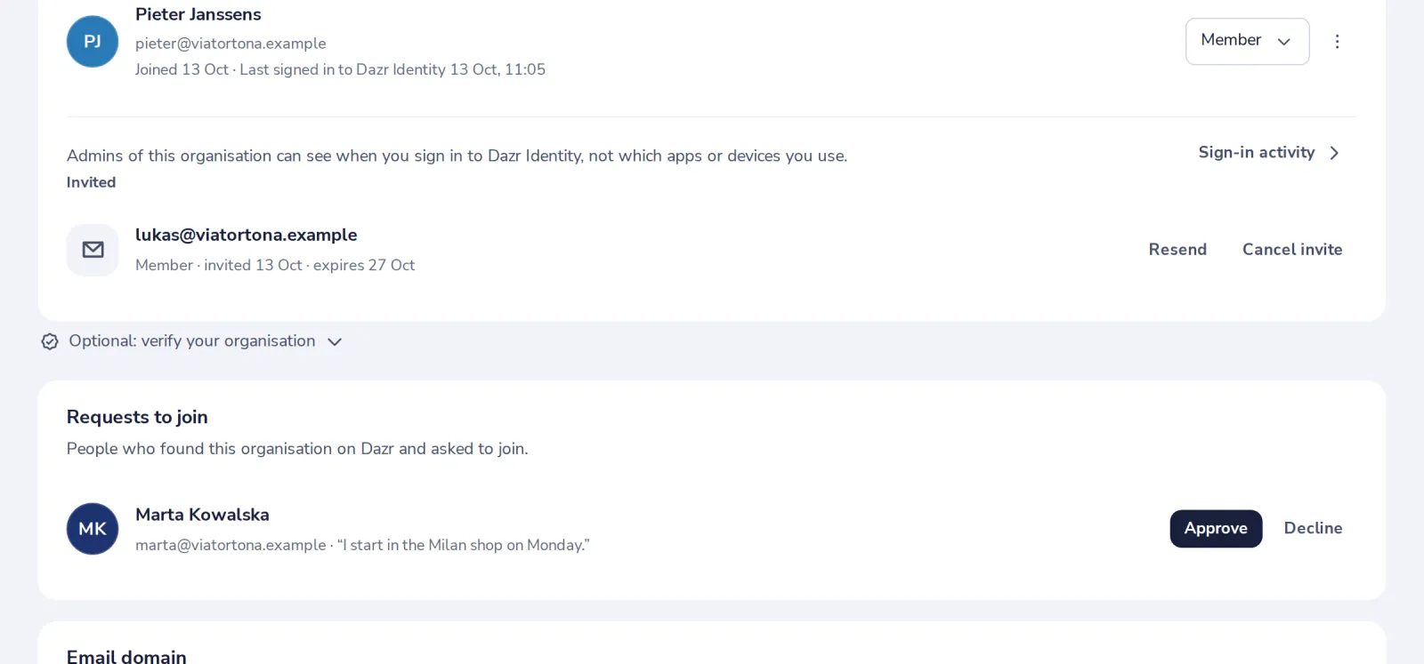 See Requests to join