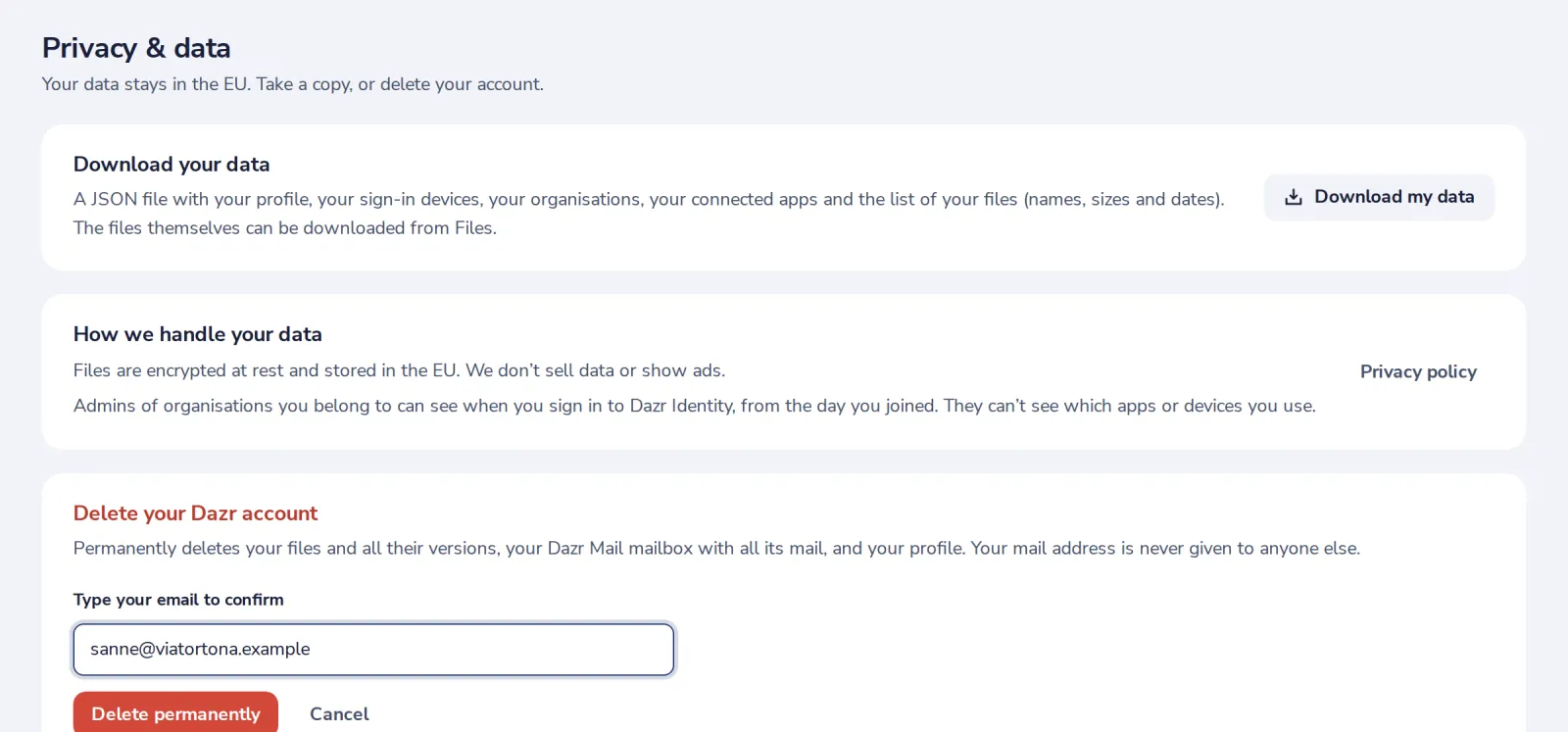 Type your email and confirm