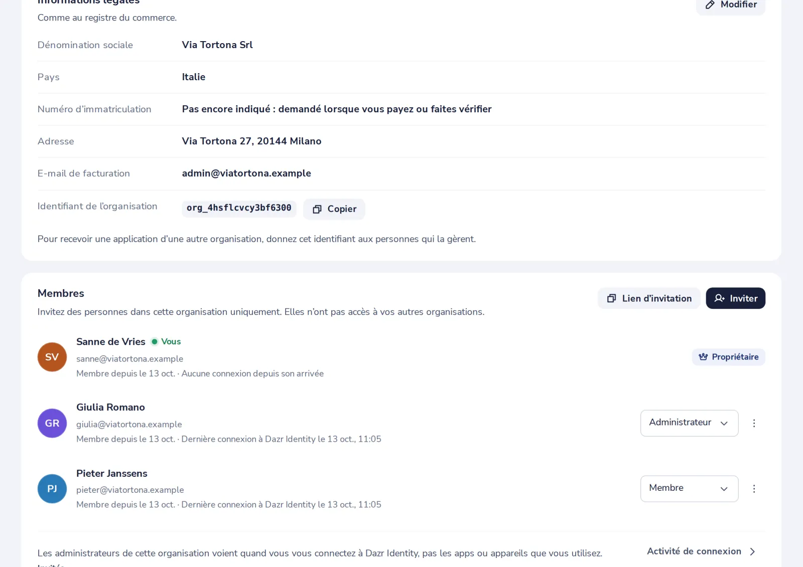 Appuyez sur Inviter