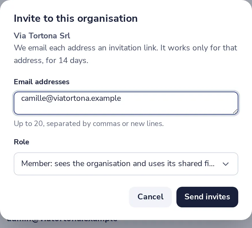 Type their email addresses