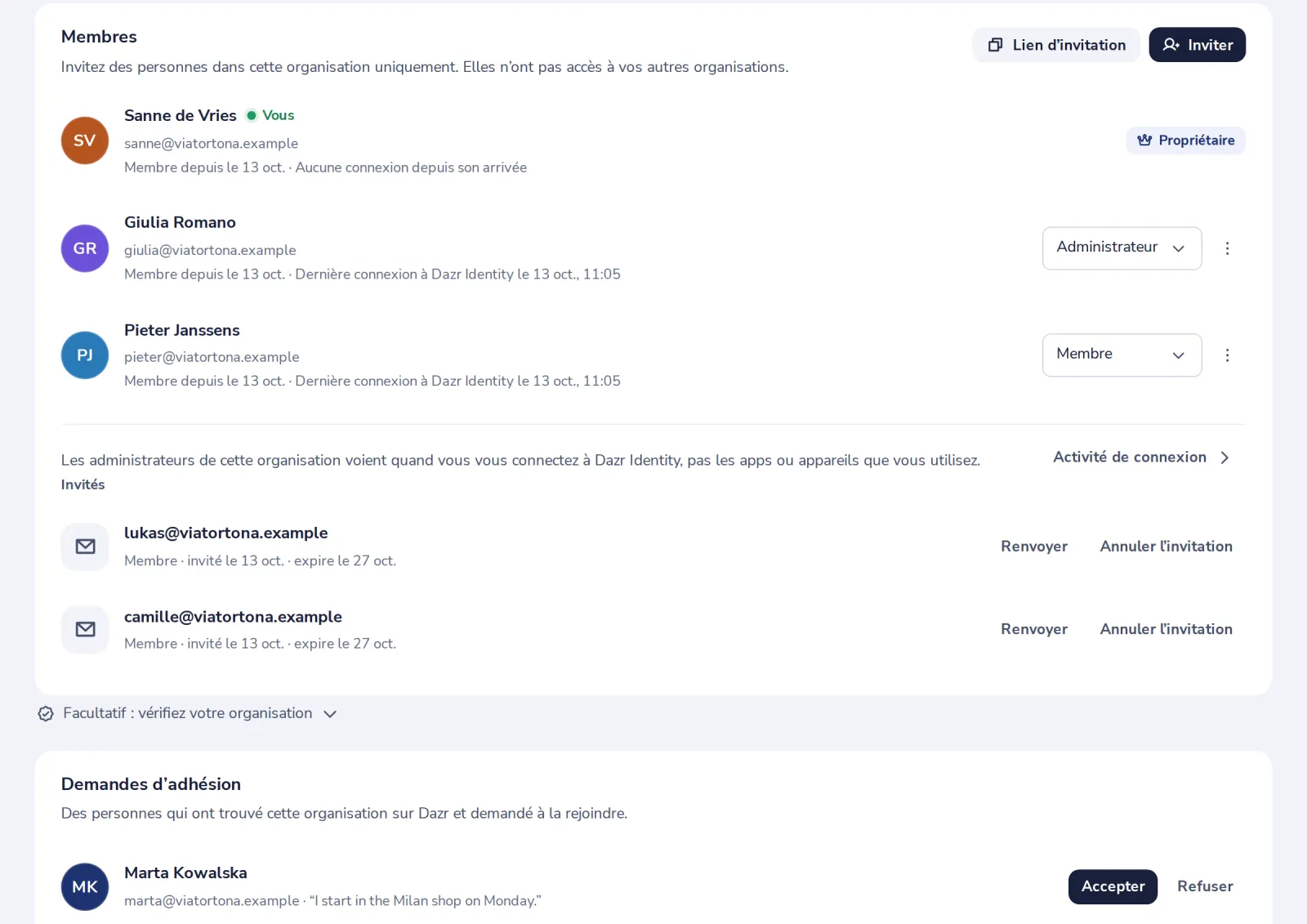 Appuyez sur Envoyer les invitations